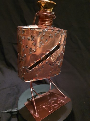 Sculpture titled "Bouteille de Rhum" by D.S.A.Rt, Original Artwork, Metals