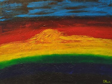 绘画 标题为“Sunset” 由Ana Maria Guta, 原创艺术品, 丙烯 安装在木质担架架上