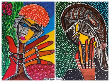 Arte radical cuadros de mujeres Mirit Ben-Nun Peinture intitulée "Arte radical cuadro…" par Mirit Ben-Nun, Œuvre d'art originale, Encre