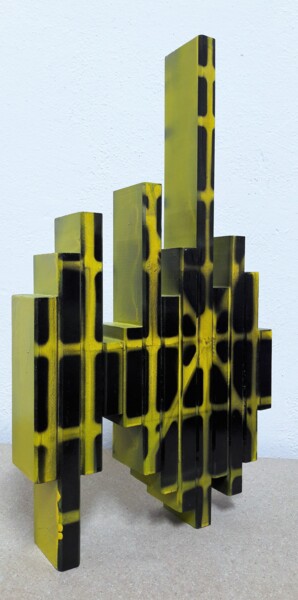 Escultura intitulada "Vibratio #2" por Alberto Simões De Almeida, Obras de arte originais, Madeira