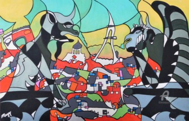 Chimères Peinture intitulée "Chimères" par Maguy Vaz (50nuancesdemarguerite), Œuvre d'art originale, Acrylique Monté sur Châssis en b…