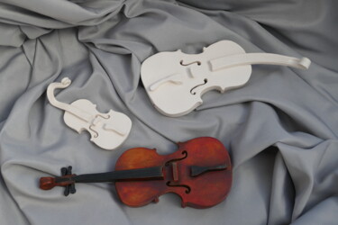 La Ronde des VIOLONS (111 à 115) 雕塑 标题为“La Ronde des VIOLON…” 由L'Atelier De Nanou, 原创艺术品, 兵马俑