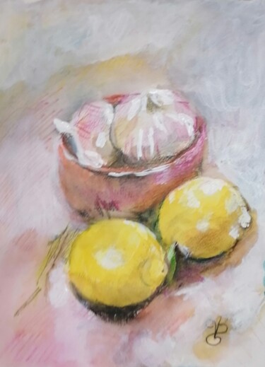 Dessin intitulée "Ails et citrons. Le…" par Valérie Blum (Valery), Œuvre d'art originale, Crayon