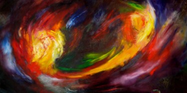 Pintura titulada "Nebula 1 (M51)" por Willis Moore, Obra de arte original, Oleo Montado en Bastidor de camilla de madera