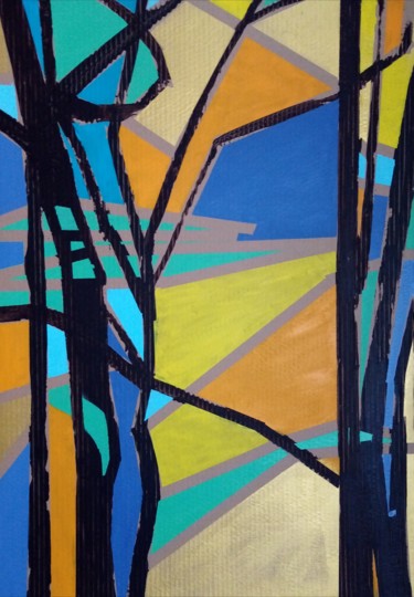 Painting titled "harmonie d'été" by Pascale Rodriguez, Original Artwork, Acrylic