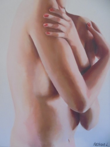 Schilderij getiteld "Shyness" door Liubov Aristova, Origineel Kunstwerk, Olie
