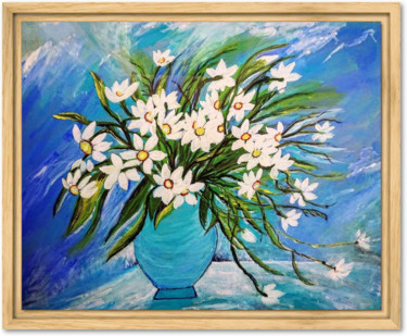 Peinture intitulée "Aquarelle, Narcisses" par Pierre-André Doriot, Œuvre d'art originale, Aquarelle Monté sur Métal