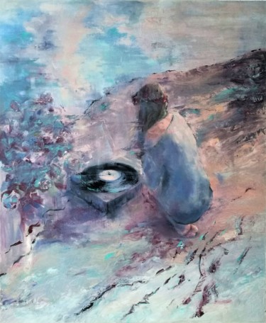 Schilderij getiteld "vinyl sounds" door Olga Polianska, Origineel Kunstwerk, Olie