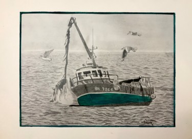 Drawing titled "Goemonier Breton" by Sandrine Piegay, Original Artwork, Graphite