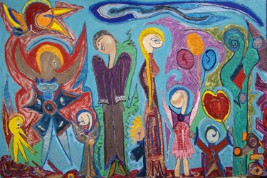 Painting titled "Diversity" by Jose Acosta, Original Artwork, Acrylic Mounted on Wood Stretcher frame