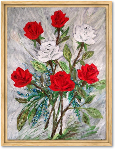 Peinture intitulée "Aquarelle, Oeillets" par Pierre-André Doriot, Œuvre d'art originale, Aquarelle Monté sur Métal