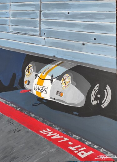 绘画 标题为“Porsche 356 Pit Lan…” 由Sepp Wörle, 原创艺术品, 丙烯