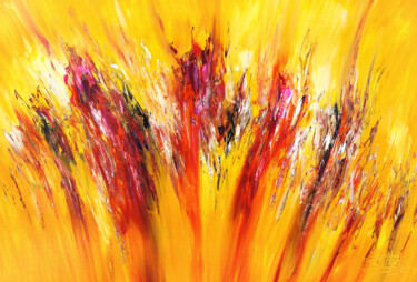 Yellow Red Abstraction XL 1 绘画 标题为“Yellow Red Abstract…” 由Peter Nottrott, 原创艺术品, 丙烯