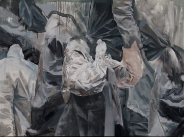 Malerei mit dem Titel "Fluid" von Boris Garanger, Original-Kunstwerk, Öl Auf Keilrahmen aus Holz montiert