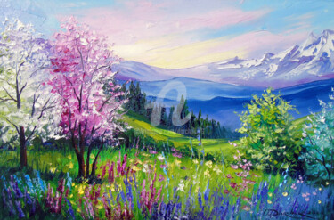 제목이 "Spring at the Alps"인 미술작품 Olha로, 원작, 기름