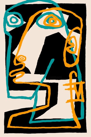 Digital Arts titled "tête altière #artis…" by Franck Vidal, Original Artwork, Digital Painting