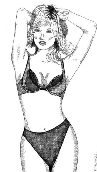 Dessin intitulée "Adriana Karembeu" par Pascal Tavarner, Œuvre d'art originale, Encre