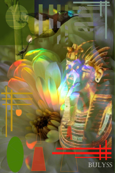 Digital Arts titled "Hummingbird Tutankh…" by Marc Bulyss, Original Artwork, 3D Modeling