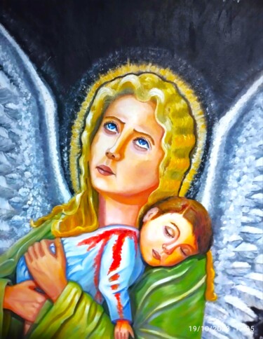 Pittura intitolato "PER TUTTI I BAMBINI" da Daniela Paun, Opera d'arte originale, Olio