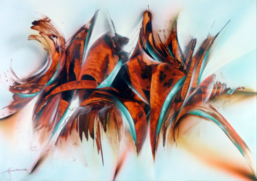 Le cap - Bombes aérosols et aérographe Malerei mit dem Titel "Le cap - Bombes aér…" von Airgone, Original-Kunstwerk, Sprühfarbe Auf Andere starre Platte montiert