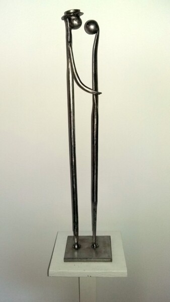 Sculptuur getiteld "LE COUPLE ET L'AMOUR" door Gerard Lami, Origineel Kunstwerk, Metalen