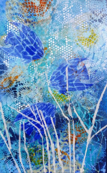 Painting titled "Blowing Bubbles" by Jill Carrott, Original Artwork, Acrylic
