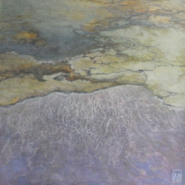 Peinture intitulée "fragment de monde n…" par Dominique Gais, Œuvre d'art originale, Encre Monté sur Métal
