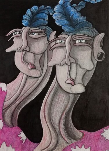 图画 标题为“Namesakes.” 由Anna Reshetnikova, 原创艺术品, 铅笔