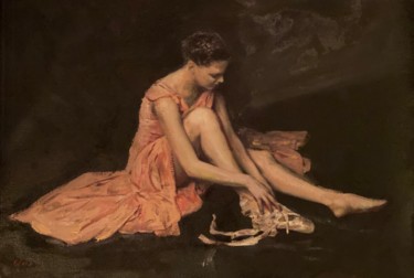 Painting titled "Love's Answer" by William Oxer, Original Artwork, Oil