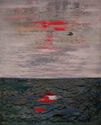 Painting titled "Nine A. M." by Scott Spencer, Original Artwork, Oil Mounted on Wood Stretcher frame