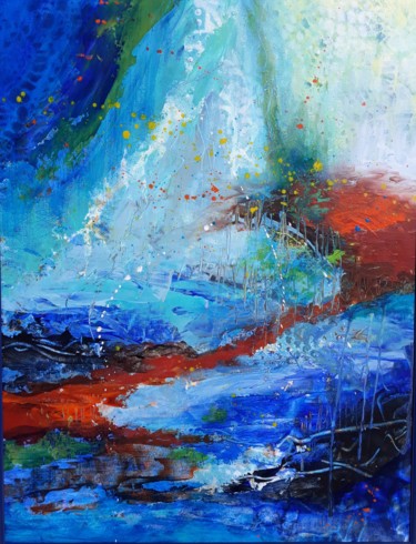 Painting titled "A Bridge over Troub…" by Jill Carrott, Original Artwork, Acrylic