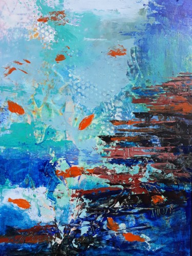 Painting titled "The Drop Off" by Jill Carrott, Original Artwork, Acrylic