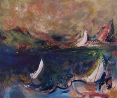 Painting titled "Boating" by Scott Spencer, Original Artwork, Oil