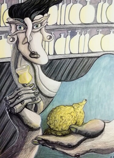 When life give you lemons, make Limonchello. 图画 标题为“When life give you…” 由Anna Reshetnikova, 原创艺术品, 铅笔