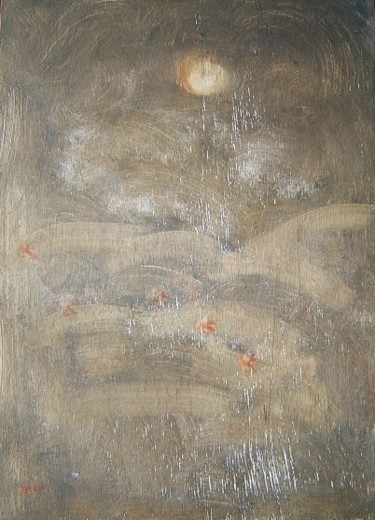 Peinture intitulée ""Nuit Japonaise"" par Arnaud Thévenin, Œuvre d'art originale, Huile