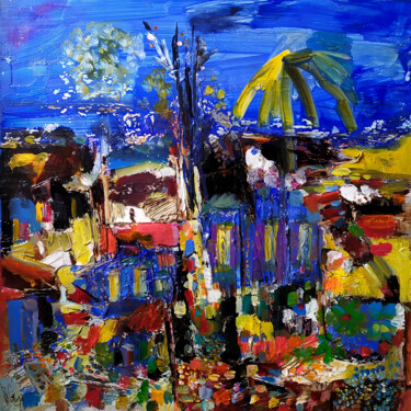 Peinture intitulée "Le chapitre multico…" par Muriel Cayet, Œuvre d'art originale, Acrylique Monté sur Châssis en bois