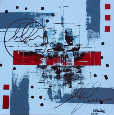 Peinture intitulée "Abstrait graphique" par Marie-Pascale Le Goff (L’île à L’eau), Œuvre d'art originale, Acrylique