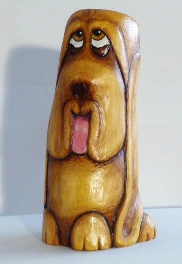 제목이 "Chien aux longues o…"인 조형물 René Blanchet로, 원작, 나무
