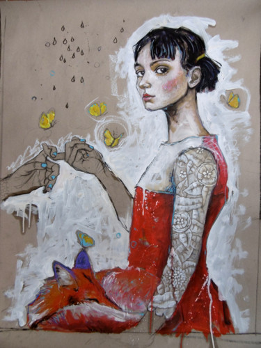 Peinture intitulée "(° ! °)" par Catherine Cornec, Œuvre d'art originale, Huile