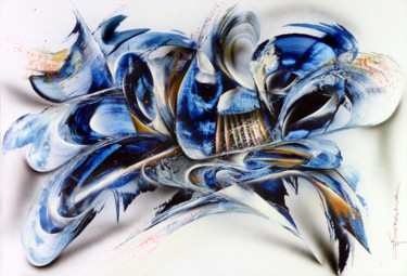 SOUL III - aérosols et aérographe Malerei mit dem Titel "SOUL III - aérosols…" von Airgone, Original-Kunstwerk, Sprühfarbe Auf Aluminium montiert