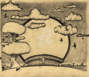 Zeichnungen mit dem Titel "This is the End" von David Da Vinci, Original-Kunstwerk, Bleistift