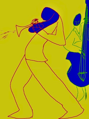 数字艺术 标题为“trumpet dude” 由Simon Taylor, 原创艺术品, 数字油画