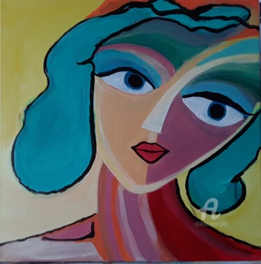 La belle arc en ciel Peinture intitulée "La belle arc en ciel" par Christine Catrevaux, Œuvre d'art originale, Acrylique