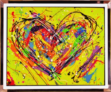 Coeur abstrait jaune