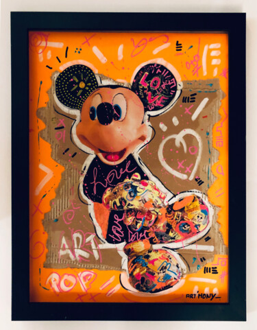 Peinture intitulée "MICKEY STAR" par Patricia Ducept (Art'Mony), Œuvre d'art originale, Collages