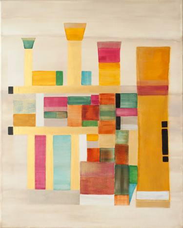 Peinture intitulée "Sewing Blocs" par Chris De La Roch, Œuvre d'art originale, Acrylique