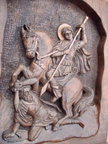Painting titled "St. Dimitrij ( prof…" by Dimitar Nikolovski, Original Artwork