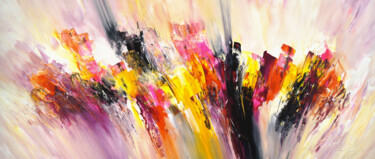 Slim: Yellow Pink Black 1 绘画 标题为“Slim: Yellow Pink B…” 由Peter Nottrott, 原创艺术品, 丙烯