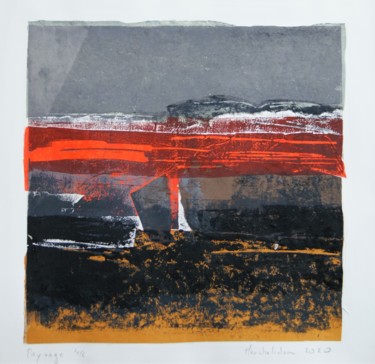 印花与版画 标题为“Paysage 4/6” 由Hervé Marchelidon, 原创艺术品, Linocuts