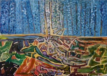 Peinture intitulée "vue en coupe" par Philippe Langaud, Œuvre d'art originale, Huile